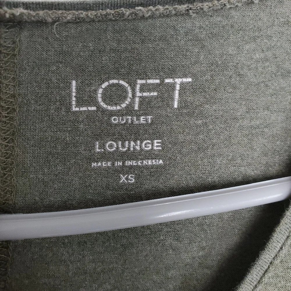 Loft Lounge Short Dolman Sleeve Tee Olive Green Oversized Top Lightweight  SZ:XS